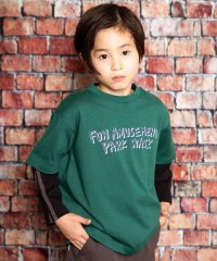 WASK/ロゴプリントBIG半袖Tシャツ＆袖テープ長袖Tシャツセット(100~160cm)/508415767