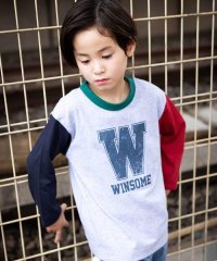 WASK/カラフル袖ロゴプリントロング長袖Tシャツ(100~160cm)/508415777