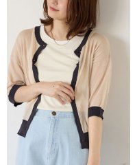 Te chichi TERRASSE/テチチ テラス Te chichi TERRASSE バイカラーシアー5分袖カーディガン/508438869
