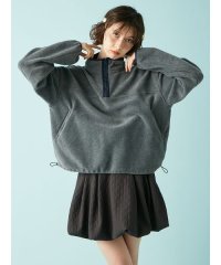 LILY BROWN/ハーフジップロゴ刺繍フリーストップス/508439322