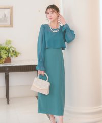 Retica/レティカ Retica パーティードレスシアーフリル袖バックスリット入りロングスカートパーティードレス結婚式/508439419