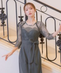 Retica/レティカ Retica パンツドレスシアーレース切替ウエストリボンワイドパンツドレス結婚式 パーティードレス/508439420