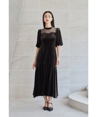 niana/ニアナ niana オーガンジー花柄フロッキーベロアドレス 結婚式 二次会 成人式 同窓会 パーティードレス オケージョンドレス お呼ばれワンピース/508439680