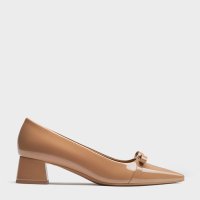 CHARLES & KEITH/Dorian ドリアン パテントボウブロックヒールパンプス/508439894