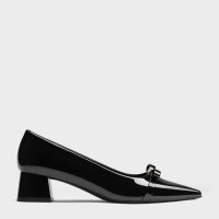 CHARLES & KEITH/Dorian ドリアン パテントボウブロックヒールパンプス/508439894
