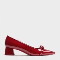 CHARLES & KEITH/Dorian ドリアン パテントボウブロックヒールパンプス/508439894