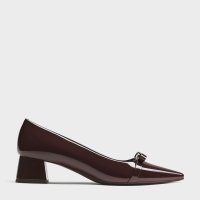 CHARLES & KEITH/Dorian ドリアン パテントボウブロックヒールパンプス/508439894