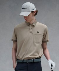 LANVIN SPORT/ランバン スポール LANVIN SPORT レザー調エンボス半袖ポロシャツ【Sunscreen NIR】/508440504