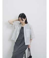 Samansa Mos2 blue/サマンサモスモス ブルー Samansa Mos2 blue ◎シアーストライプシャツ/508440604