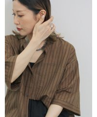 Samansa Mos2 blue/サマンサモスモス ブルー Samansa Mos2 blue ◎シアーストライプシャツ/508440604