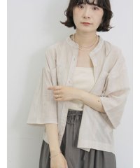Samansa Mos2 blue/サマンサモスモス ブルー Samansa Mos2 blue ◎シアーストライプシャツ/508440604