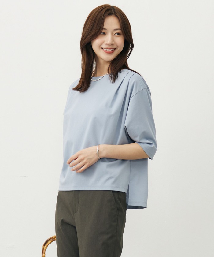 tシャツ 「洗える」エッセンシャルポンチ Vネックカットソー レディース セール】 【洗える】エッセンシャルポンチ Vネックカットソー