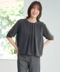 J.PRESS LADIES（LARGE SIZE）/【洗える】ドットフロッキープリント フレア カットソー/508440962