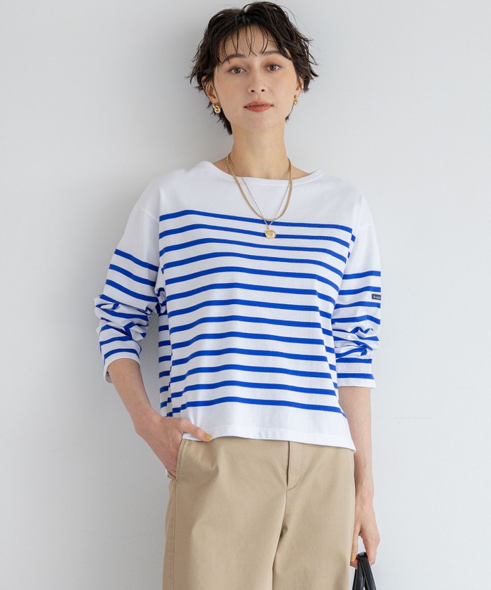 【23区】Armor-lux パネルボーダーボーダーカットソー新品未使用品ブルー 23区｜【Oggi4月号掲載/洗える】Armor-lux パネルボーダー