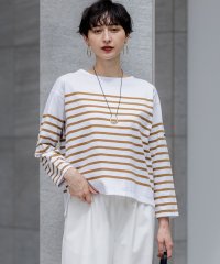 NIJYUSANKU（LARGE SIZE）/【洗える】Armor－lux パネルボーダー 長袖Tシャツ/508440965
