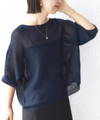 SHIPS WOMEN/〈手洗い可能〉ペーパー パフ スリーブ 半袖 ニット/508284715