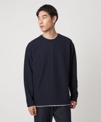 green label relaxing/【WEB限定】リップル フェイクレイヤード ロングスリーブ Tシャツ －吸水速乾・抗菌－/508423213