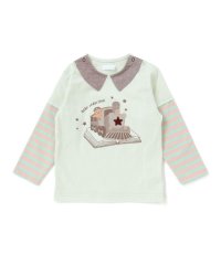 fillot de bebe reduction/【お揃い】ボーダー袖切り替え汽車プリント長袖Tシャツ(70~90cm)/508426773