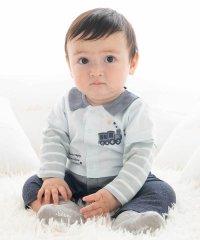 fillot de bebe reduction/【お揃い】ボーダー袖切り替え長袖カバーオール(70~80cm)/508426774