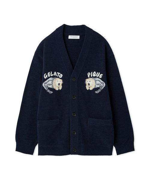 HOMME】sleeping cat ジャガードカーディガン(508440781
