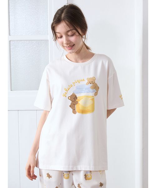 クーポン】はちみつベア柄ワンポイントTシャツ(508440787