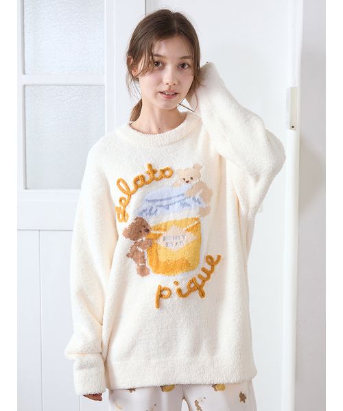 gelato piqué 美品モコモコパジャマ ベビモコはちみつベアジャガードプルオーバー(508440800