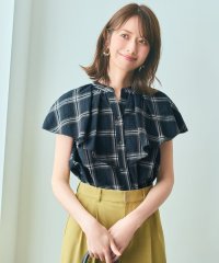 any SiS S/【洗える】サッカーチェック ブラウス/508441254