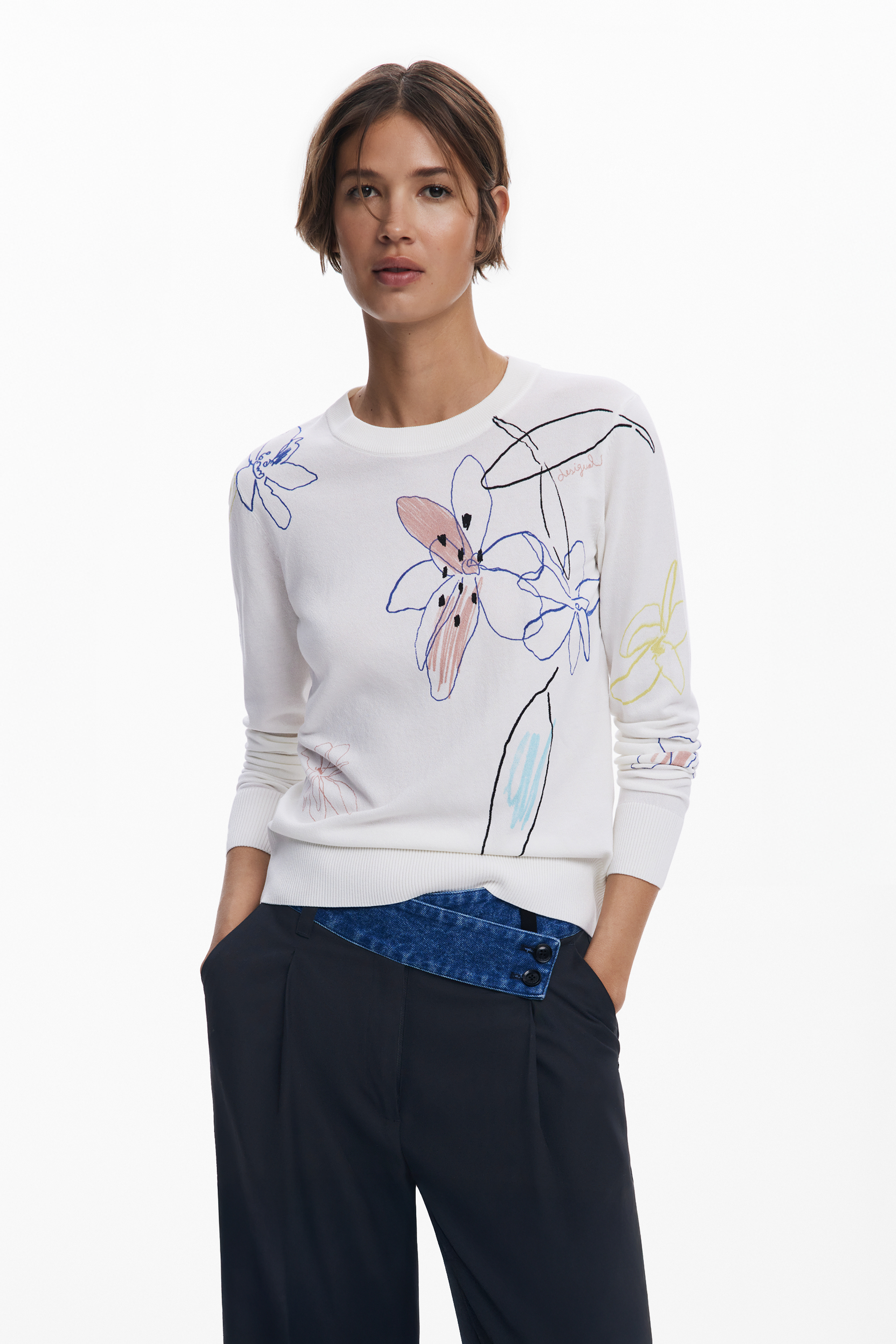 デシグアル Desigual 花柄の薄手のセーター(508441838