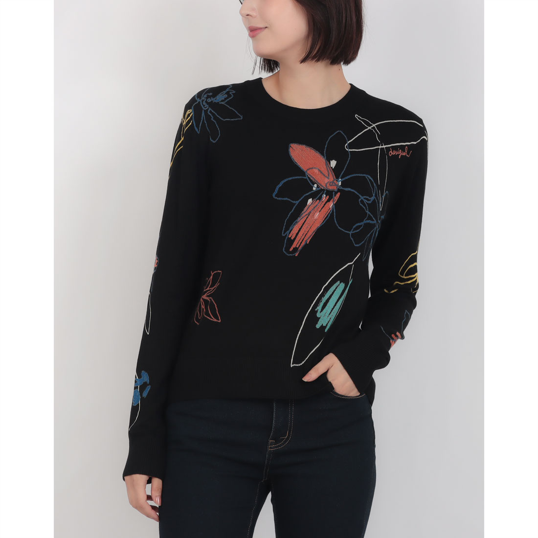 デシグアル Desigual 花柄の薄手のセーター(508441838