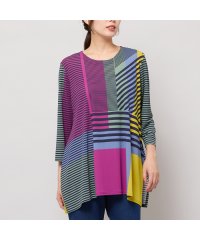 Liliane Burty/【M～４L】ウォッシャブルマルチカラーボーダーTシャツ/508442641