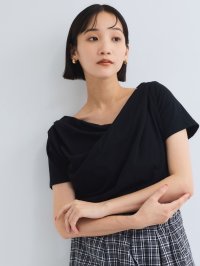VICKY/ビッキー VICKY アシンメトリードレープカットソー≪手洗い可能≫/508442798