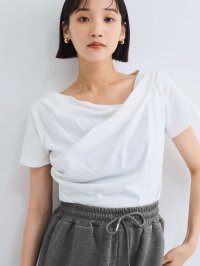 VICKY/ビッキー VICKY アシンメトリードレープカットソー≪手洗い可能≫/508442798