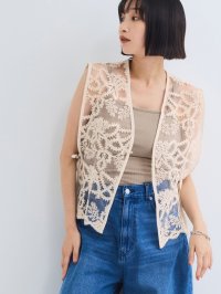 VICKY/ビッキー VICKY チュールシシュウスカラップベスト/508442800