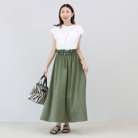 Aletta vita/アレッタ ヴィータ Aletta vita 異素材切替ドロストドッキングワンピース/508442837