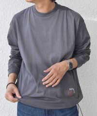SHIPS any MEN/SHIPS any: オーガニック コットン ワンポイント ロゴ プリント×刺繍 スピンドル Tシャツ(ロンT)◆/508443203