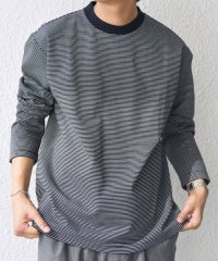 SHIPS any MEN/SHIPS any: デザインリブ ハイゲージ ポンチ マイクロ ボーダー Tシャツ (ロンT)◆/508443205