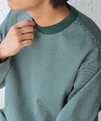SHIPS any MEN/SHIPS any: デザインリブ ハイゲージ ポンチ マイクロ ボーダー Tシャツ (ロンT)◆/508443205