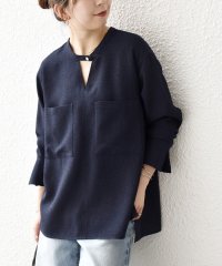SHIPS any WOMEN/《予約》SHIPS any:〈洗濯機可能〉ツイード ライク ポケット ブラウス［NAVY BLUE］/508443442