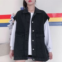 Belle Cie/ベルシー Belle Cie ベスト ジレ デニムベスト オーバーサイズ アメカジ ビンテージ レディース アウター 羽織り 重ね着 ビッグポケット レトロ お/508443715