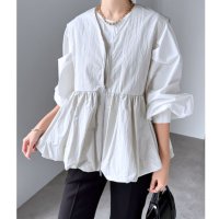 Belle Cie/ベルシー Belle Cie ベスト ジップアップ ノースリーブ バルーン フレア レイヤード レディース きれいめ 韓国ファッション 羽織り 通勤 おしゃれ /508443716