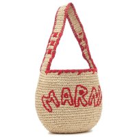 MARNI/マルニ MARNI かごバッグ トートバッグ ナッサ ラフィア スモールホーボーバッグ ベージュ レッド レディース MARNI SBMP0257A0 P856/508444476