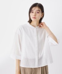 THE SHOP TK(Women)/ザ ショップ ティーケー (ウィメン) THE SHOP TK(Women) サークル刺繍ショート丈シャツ/508444529