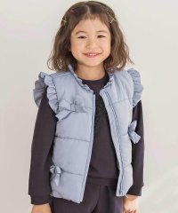 BeBe Petits Pois Vert/【店舗限定】リボンフリルタフタ中綿ベスト(95~150cm)/508432676