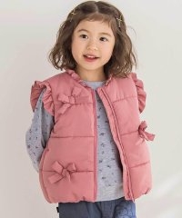 BeBe Petits Pois Vert/【店舗限定】リボンフリルタフタ中綿ベスト(95~150cm)/508432676