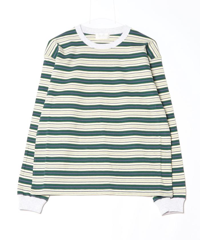 SOGLIA/ソリア OPEN END MULTI BORDER LS TEE ボーダーT