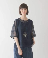 HIROKO BIS/ラッセルメッシュデザインカットソー /洗濯機で洗える/508446548