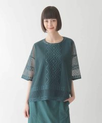 HIROKO BIS/ラッセルメッシュデザインカットソー /洗濯機で洗える/508446548