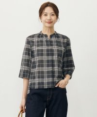 J.PRESS LADIES（LARGE SIZE）/【WEB限定カラーあり・洗える】SOFT SHEER チェック プルオーバー ブラウス/508448045