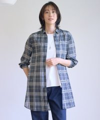 J.PRESS LADIES（LARGE SIZE）/【WEB限定カラーあり・洗える】SOFT SHEER チェック ロング シャツ ブラウス/508448046