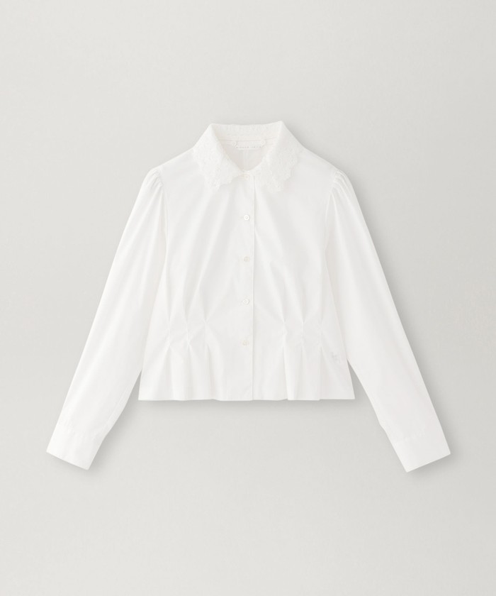 COS レース　シャツ OVERSIZED GRANDAD-COLLAR LINEN SHIRT オーバーサイズ グラン